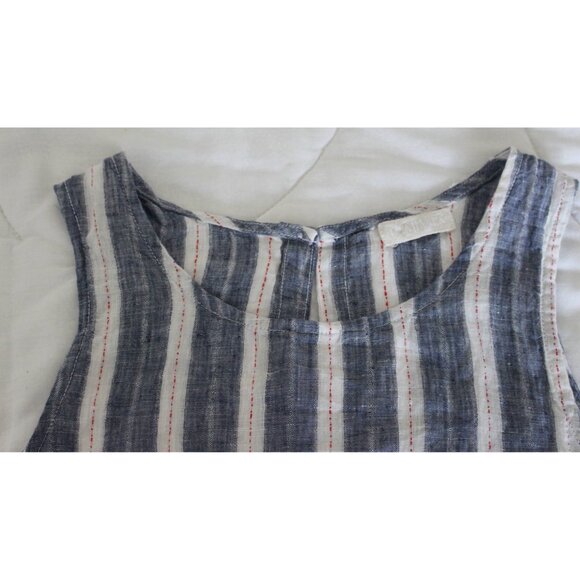 CP Shades - Jacqui Linen Trapeze Dress, Blue Stripe, Signature Dress - Med - Picture 8 of 13